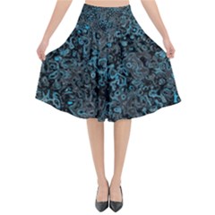 Abstraction Flared Midi Skirt