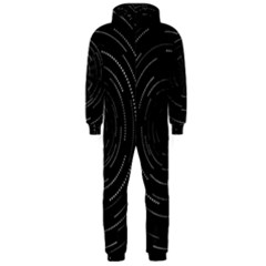 Abstract Black White Geometric Arcs Triangles Wicker Structural Texture Hole Circle Hooded Jumpsuit (men) 