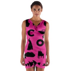 Car Plan Pinkcover Outside Wrap Front Bodycon Dress by Mariart