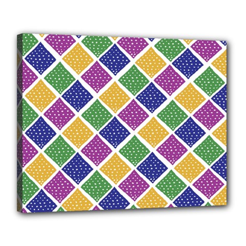 African Illutrations Plaid Color Rainbow Blue Green Yellow Purple White Line Chevron Wave Polkadot Canvas 20  X 16 