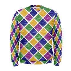 African Illutrations Plaid Color Rainbow Blue Green Yellow Purple White Line Chevron Wave Polkadot Men s Sweatshirt by Mariart