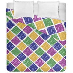 African Illutrations Plaid Color Rainbow Blue Green Yellow Purple White Line Chevron Wave Polkadot Duvet Cover Double Side (california King Size) by Mariart