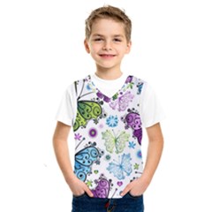 Butterfly Animals Fly Purple Green Blue Polkadot Flower Floral Star Kids  Sportswear