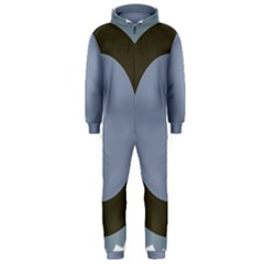 Circle Round Grey Blue Hooded Jumpsuit (men)  by Mariart