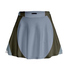 Circle Round Grey Blue Mini Flare Skirt by Mariart