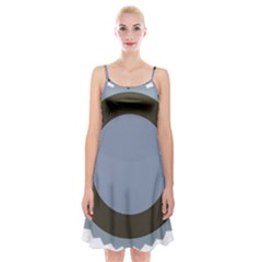 Circle Round Grey Blue Spaghetti Strap Velvet Dress by Mariart