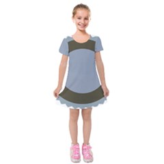 Circle Round Grey Blue Kids  Short Sleeve Velvet Dress by Mariart