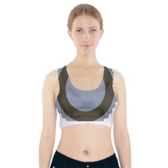 Circle Round Grey Blue Sports Bra With Pocket by Mariart