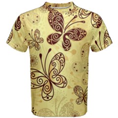 Butterfly Animals Fly Purple Gold Polkadot Flower Floral Star Sunflower Men s Cotton Tee by Mariart