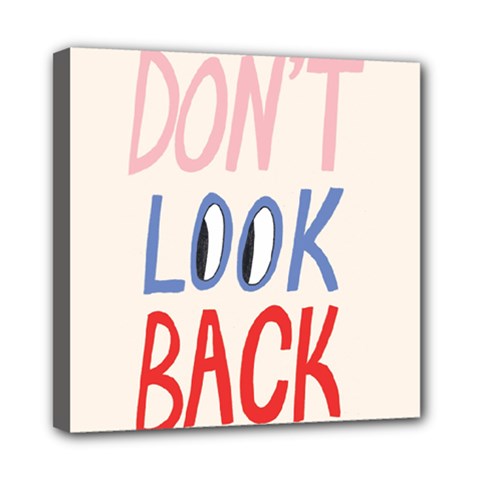 Don t Look Back Big Eye Pink Red Blue Sexy Mini Canvas 8  X 8 