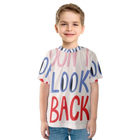 Don t Look Back Big Eye Pink Red Blue Sexy Kids  Sport Mesh Tee by Mariart