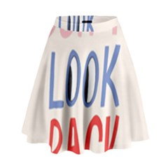 Don t Look Back Big Eye Pink Red Blue Sexy High Waist Skirt by Mariart
