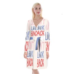 Don t Look Back Big Eye Pink Red Blue Sexy Long Sleeve Velvet Front Wrap Dress by Mariart