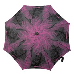 Feathers Quill Pink Grey Hook Handle Umbrellas (small) by Mariart