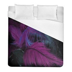 Feathers Quill Pink Black Blue Duvet Cover (full/ Double Size) by Mariart