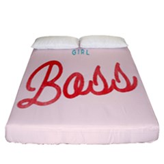 Girl Boss Pink Red Blue Sexy Fitted Sheet (california King Size) by Mariart