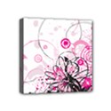 Wreaths Frame Flower Floral Pink Black Mini Canvas 4  x 4  View1