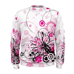 Wreaths Frame Flower Floral Pink Black Men s Sweatshirt by Mariart