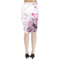 Wreaths Frame Flower Floral Pink Black Midi Wrap Pencil Skirt View2