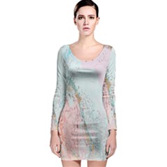 Geode Crystal Pink Blue Long Sleeve Bodycon Dress by Mariart