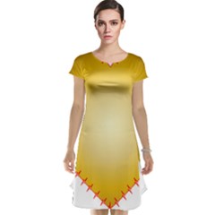 Heart Rhythm Gold Red Cap Sleeve Nightdress by Mariart