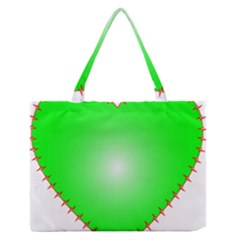 Heart Rhythm Inner Green Red Medium Zipper Tote Bag by Mariart