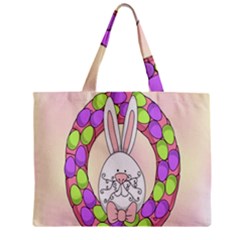 Make An Easter Egg Wreath Rabbit Face Cute Pink White Zipper Mini Tote Bag