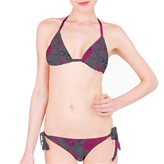 Pink Black Handcuffs Key Iron Love Grey Mask Sexy Bikini Set by Mariart