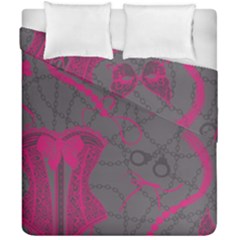 Pink Black Handcuffs Key Iron Love Grey Mask Sexy Duvet Cover Double Side (california King Size)