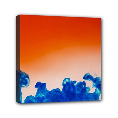 Simulate Weather Fronts Smoke Blue Orange Mini Canvas 6  X 6 