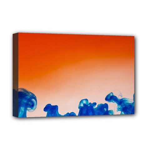 Simulate Weather Fronts Smoke Blue Orange Deluxe Canvas 18  X 12  