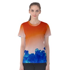 Simulate Weather Fronts Smoke Blue Orange Women s Cotton Tee