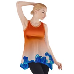 Simulate Weather Fronts Smoke Blue Orange Side Drop Tank Tunic by Mariart