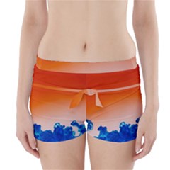 Simulate Weather Fronts Smoke Blue Orange Boyleg Bikini Wrap Bottoms by Mariart