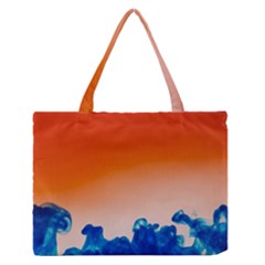 Simulate Weather Fronts Smoke Blue Orange Medium Zipper Tote Bag