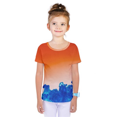Simulate Weather Fronts Smoke Blue Orange Kids  One Piece Tee by Mariart