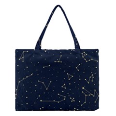 Star Zodiak Space Circle Sky Line Light Blue Yellow Medium Tote Bag