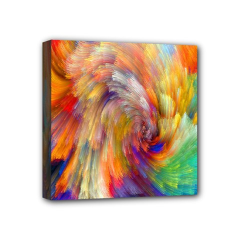 Rainbow Color Splash Mini Canvas 4  x 4 