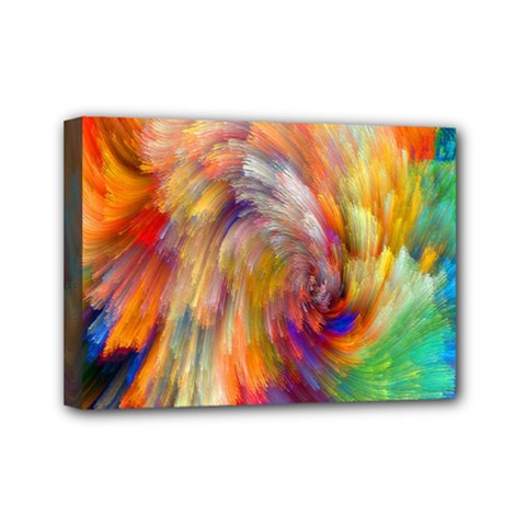 Rainbow Color Splash Mini Canvas 7  x 5 