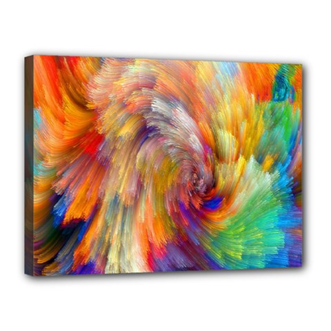 Rainbow Color Splash Canvas 16  x 12 