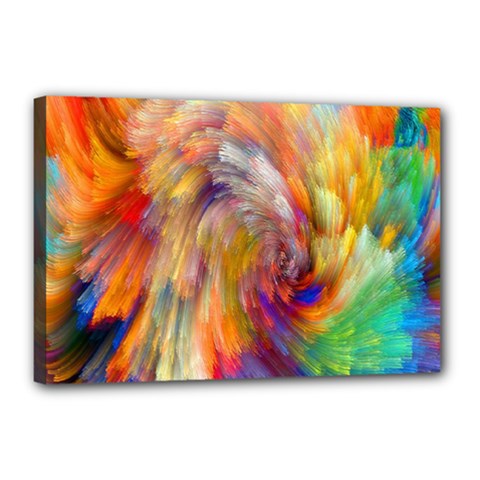 Rainbow Color Splash Canvas 18  x 12 