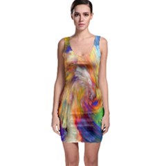 Rainbow Color Splash Sleeveless Bodycon Dress