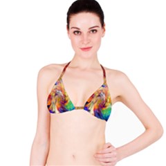 Rainbow Color Splash Bikini Top