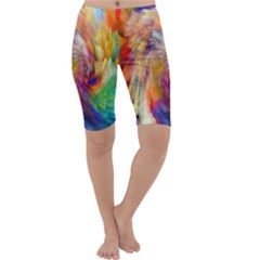 Rainbow Color Splash Cropped Leggings  by Mariart