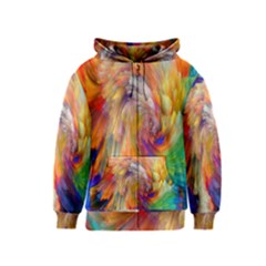 Rainbow Color Splash Kids  Zipper Hoodie