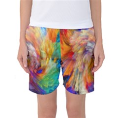 Rainbow Color Splash Women s Basketball Shorts