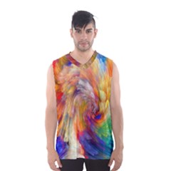 Rainbow Color Splash Men s Basketball Tank Top