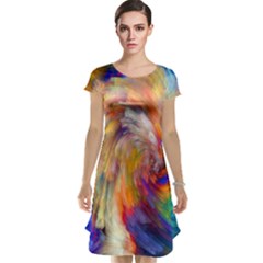 Rainbow Color Splash Cap Sleeve Nightdress