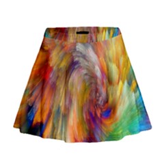 Rainbow Color Splash Mini Flare Skirt