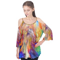 Rainbow Color Splash Flutter Tees